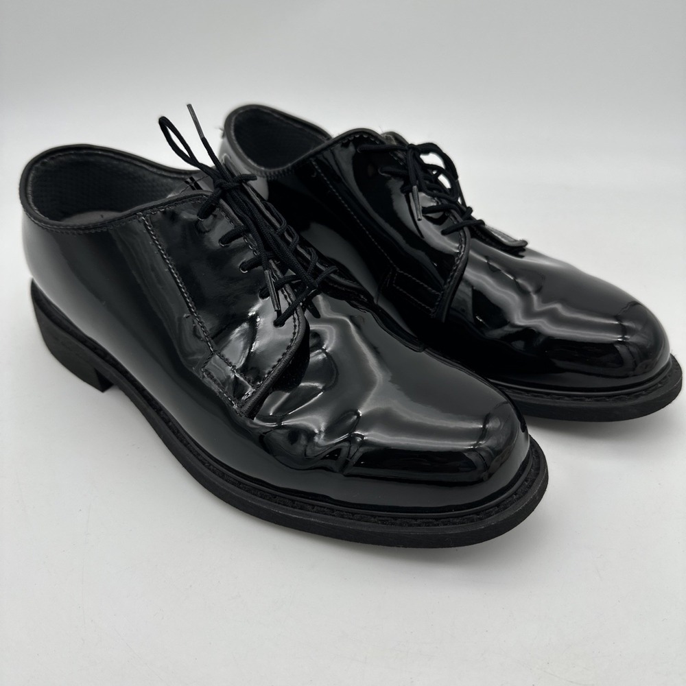 Mens‎ Bates Lites Black High Gloss Duty Oxfords 9-3E Military,Uniform, Dress-NEW